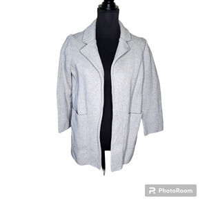 On You Gray Thick Knit Open Cardigan